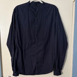 United Colors Of Benetton Women’s Navy Blue Long Sleeve Cotton‎ Tunic Shirt, L